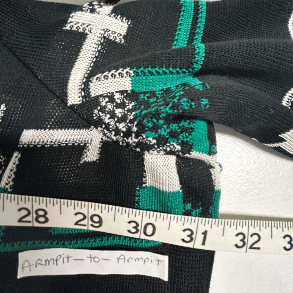 Ming Wang Black and Green Knit Cardigan - Picture 9 of 14